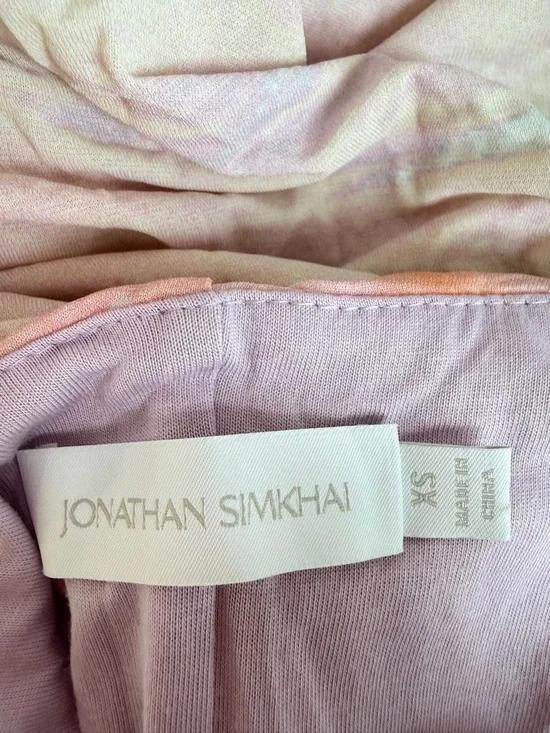 Jonathan Simkhai Coral Havana Marble Printed Midi Dress Size XS 36328 - Picture 15 of 15